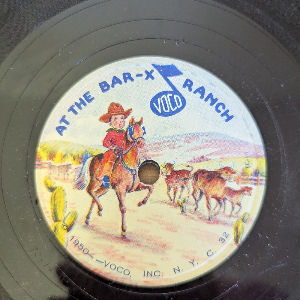Vtg Cowboy Songs At The‎ Bar-X Ranch VOCO TC-14 VG- 78 10" 1950 Vocal Record